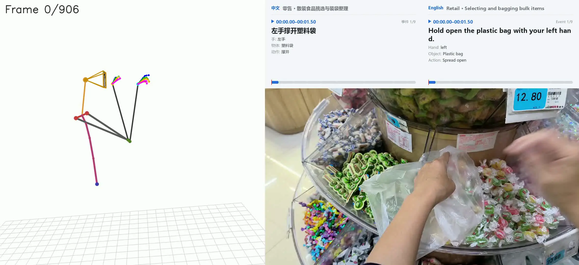 结构化 3D 行为数据静态展示